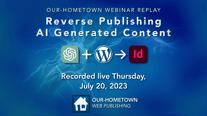 Reverse Publishing AI Generated Content | OHT Webinar Replay