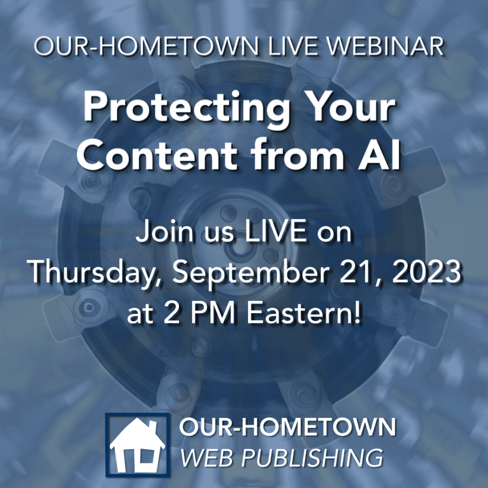 LIVE WEBINAR: Protecting Your Content from AI on September 21st