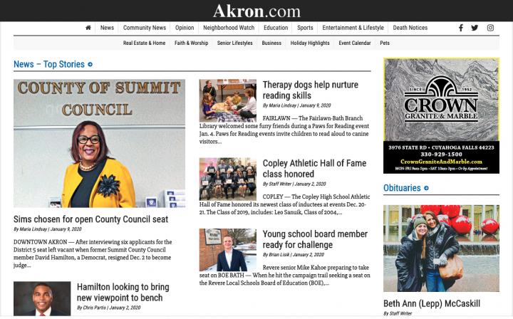 Akron.com re-launches with Our Hometown!