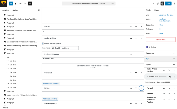 Article Meta Boxes