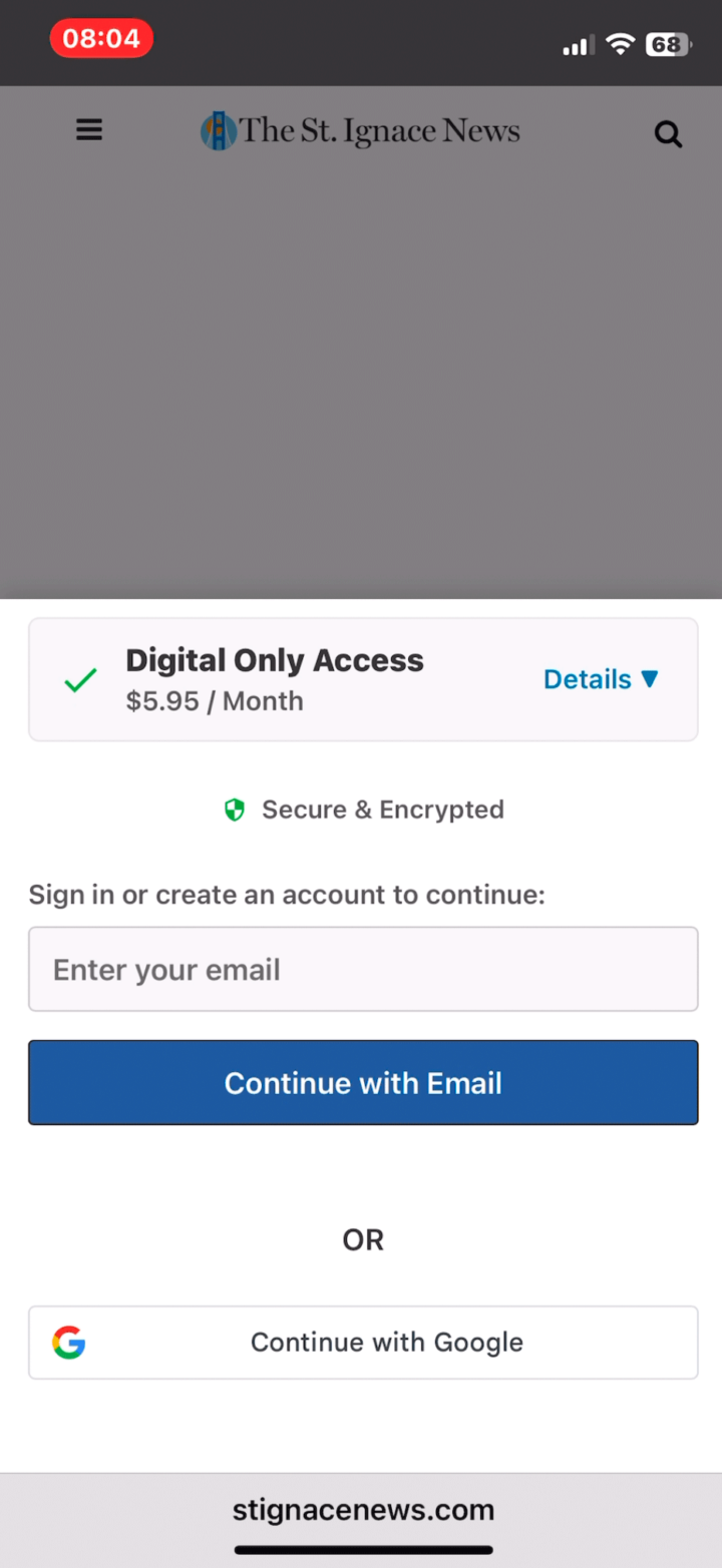 Login/Create Account - Our-Hometown
