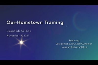 Classifieds As PDFs: Our-Hometown Tutorial with Vera Lemonovich