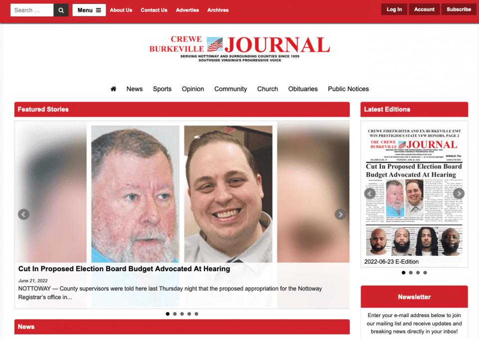 Crewe-Burkeville Journal introduces new site through VPA Digital Initiative