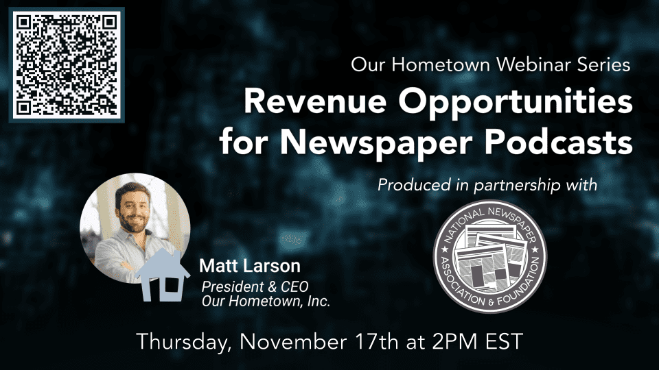 Register now for “Revenue Opportunities for Newspaper Podcasts”