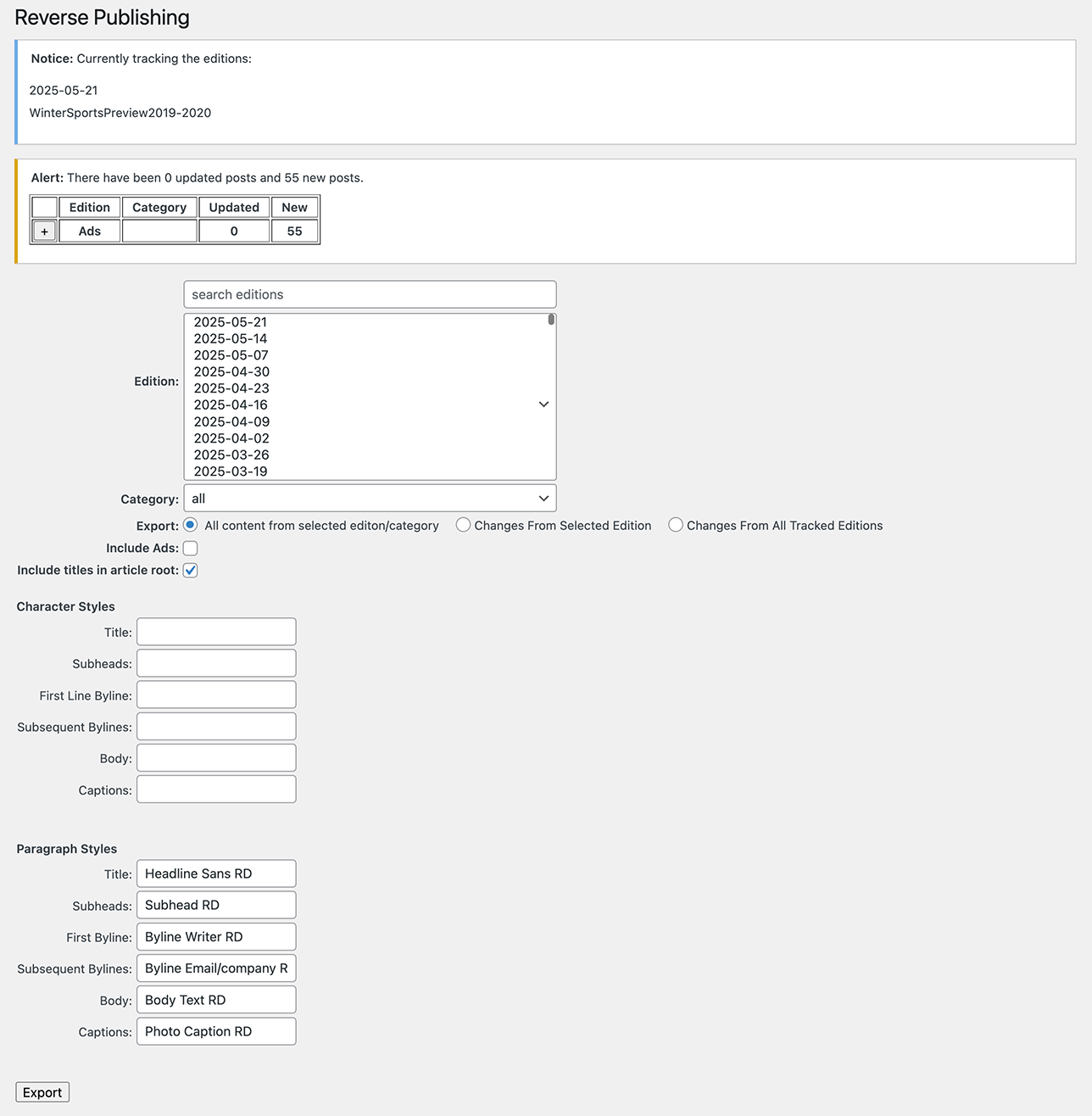 Reverse Publishing Page