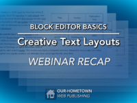 Block Editor Basics: Creating Text Layouts | OHT Webinar Replay