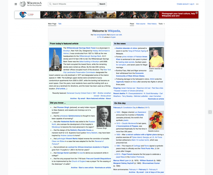 Wikipedia.org Homepage
