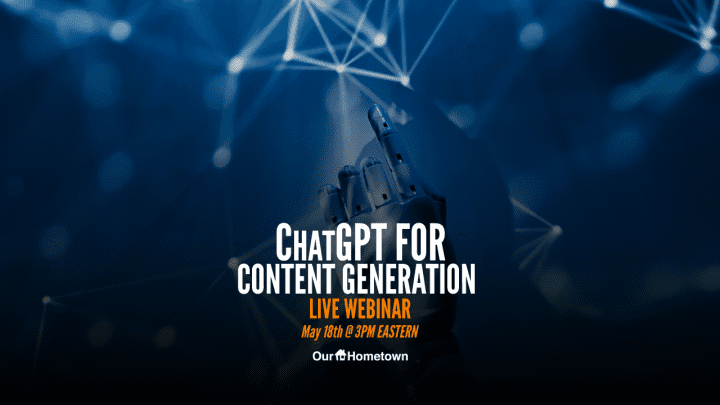 LIVE Webinar: ChatGPT for Content Generation to take place on May 18th