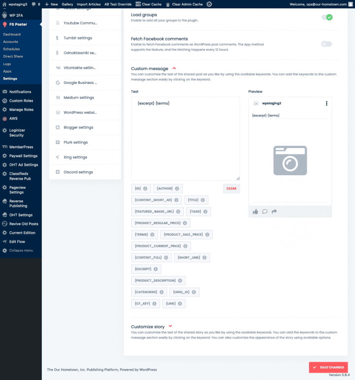 custom-message - Our-Hometown