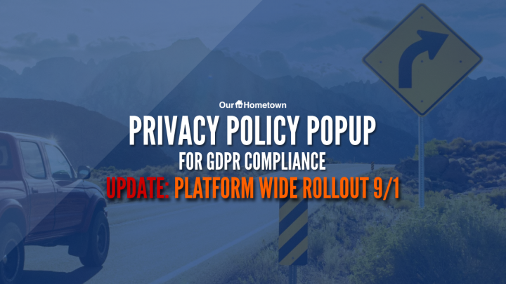 Announcement: GDPR Privacy Policy Popup will be activated platform-wide on September 1