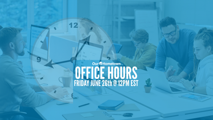 Office Hours scheduled for Friday, June 26th at 12PM EST
